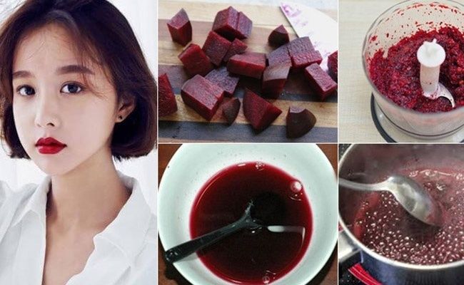 Mẹo cho đôi môi gợi cảm nhờ củ dền: Bôi nước ép khử thâm