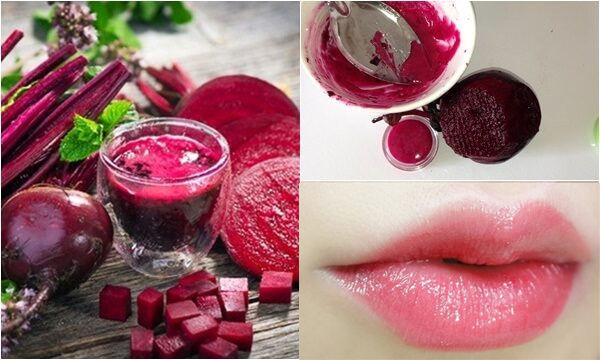 Mẹo cho đôi môi gợi cảm nhờ củ dền: Bôi nước ép khử thâm