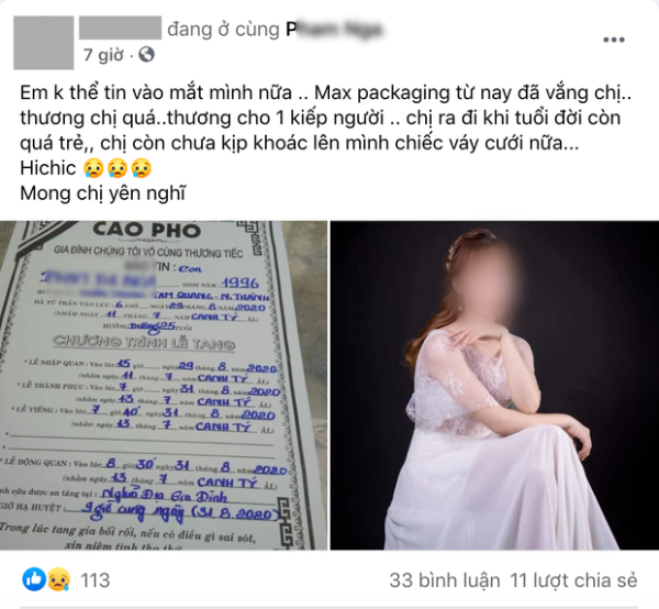 Tiễn biệt cô gái qua đời sau 2 lần hoãn cưới: Yên nghỉ nhé bạn thân