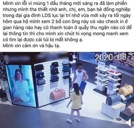 Dạo trung tâm thương mại, ông bố “cầm nhầm” túi xách của cửa hàng
