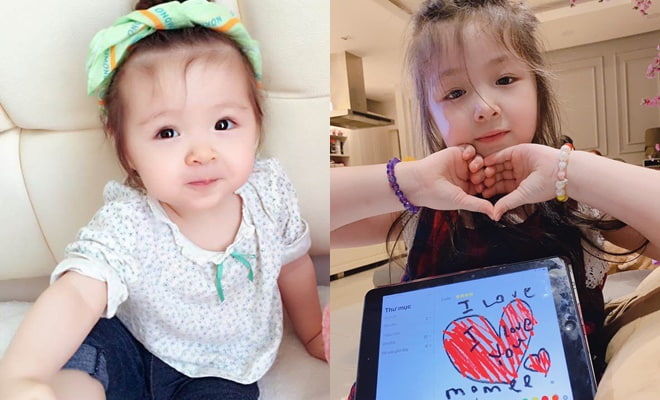 Lâu không xuất hiện, con gái Elly Trần ngày càng xinh đẹp ở tuổi lên 6