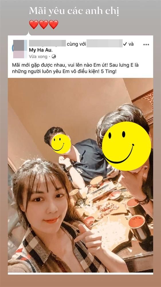 Trọng Hưng than thở bị ném cà chua, Âu Hà My tươi tắn tụ tập bạn bè