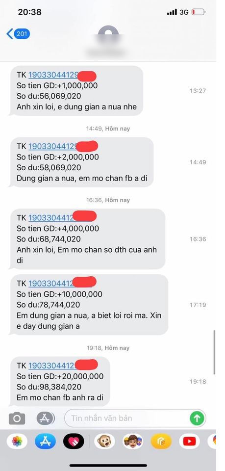 Xin lỗi người yêu phiên bản tốn kém: 1 lần năn nỉ là 1 lần chuyển tiền