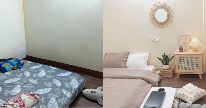Với 13 triệu đồng, cô gái F5 phòng ngủ 5,5m2 thành không gian xinh xẻo