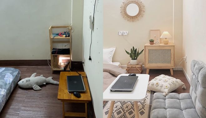 Với 13 triệu đồng, cô gái F5 phòng ngủ 5,5m2 thành không gian xinh xẻo