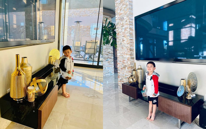 Con trai Đan Trường phụ mẹ trang trí biệt thự triệu đô