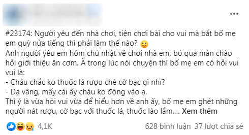 Để bạn trai chơi “phỏm quỳ” với bố mẹ và cái kết không thể toang hơn