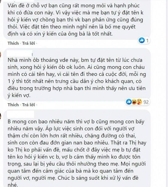 Mẹ chồng đặt tên cháu có lót “Thị”, con dâu giãy nảy đòi đổi lại