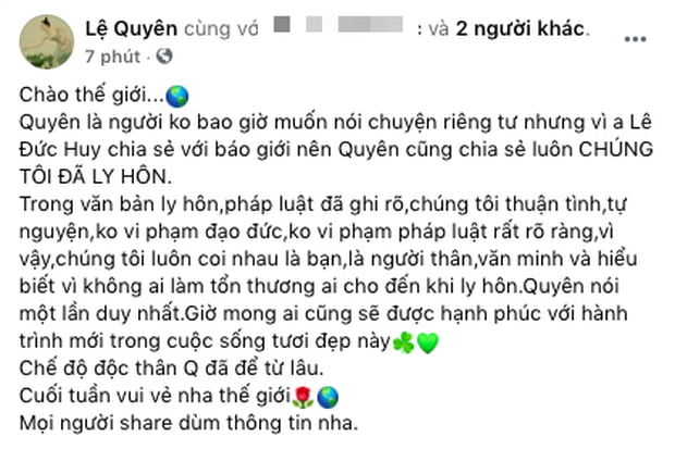 10 năm hôn nhân của Lệ Quyên và ông xã doanh nhân tan vỡ