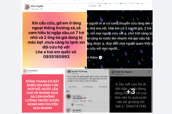 Nước lũ dâng trong đêm, người dân Quảng Trị lên mạng kêu cứu