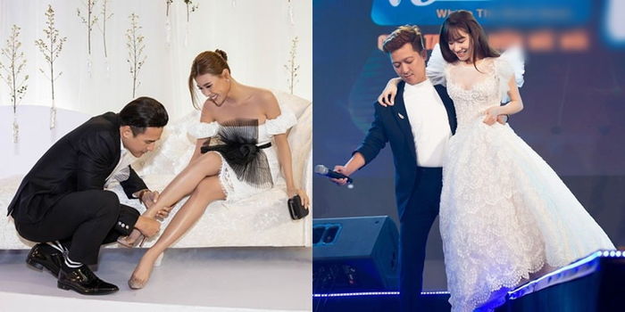 Sao Việt chăm sóc nửa kia từng ly từng tí khi đi sự kiện