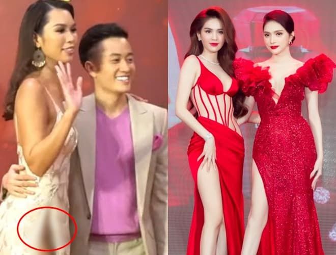 Sao Việt diện váy xẻ hiểm hóc: Ngọc Trinh liên tục lấy tay che chắn