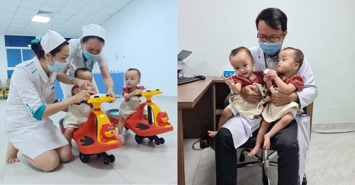 Sau hơn 3 tháng tách dính, Song Nhi giờ khỏe mạnh, nghịch ngợm đua xe