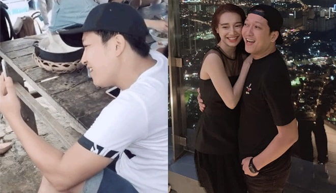 Trường Giang gây sốt với biểu cảm say sưa gọi điện cho vợ