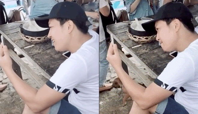 Trường Giang gây sốt với biểu cảm say sưa gọi điện cho vợ