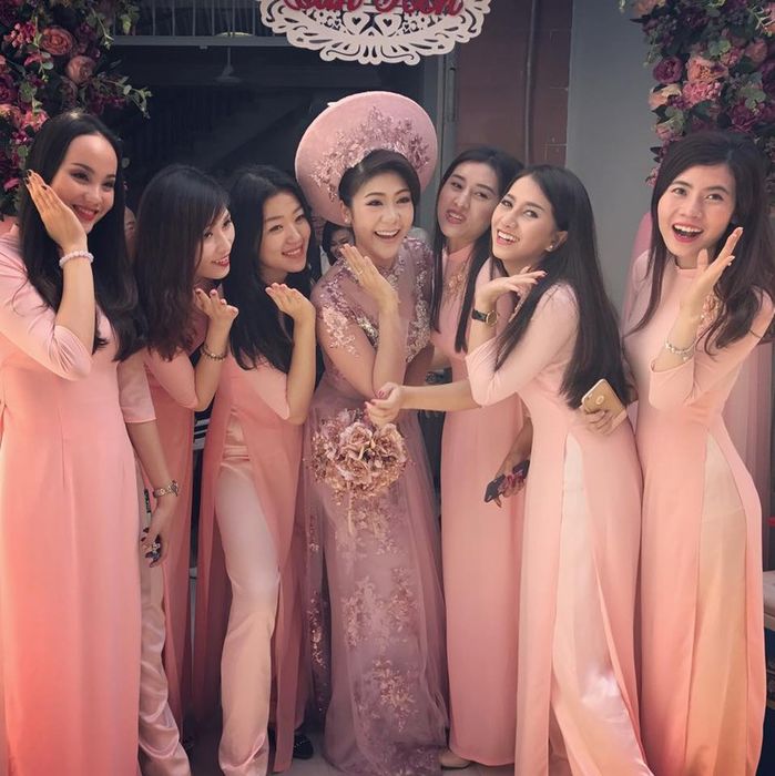 Primmy Trương là cô dâu mặc áo dài cưới màu hồng đẹp nhất