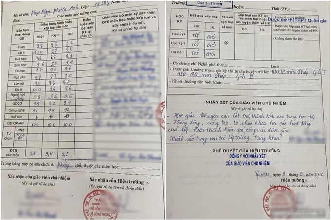 Thành tích học tập của Á hậu Phương Anh