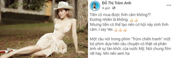 Hotgirl Trâm Anh: Tiền tạo cơ hội nảy sinh tình cảm