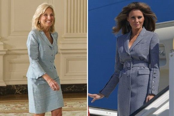 Tinh mắt soi gu thời trang tương đồng của Melania Trump và Jill Biden