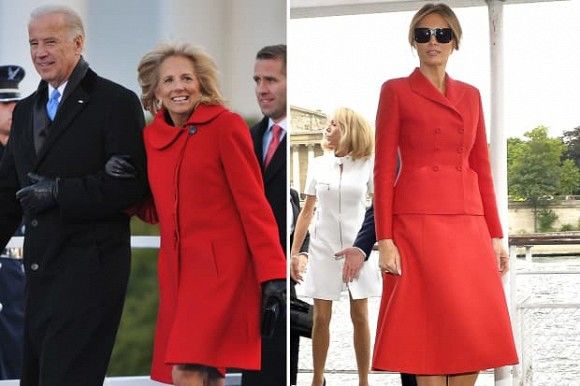 Tinh mắt soi gu thời trang tương đồng của Melania Trump và Jill Biden