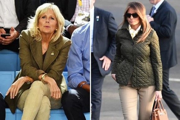 Tinh mắt soi gu thời trang tương đồng của Melania Trump và Jill Biden
