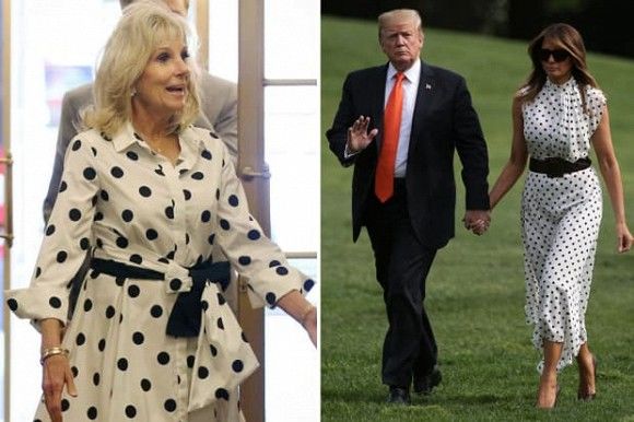 Tinh mắt soi gu thời trang tương đồng của Melania Trump và Jill Biden