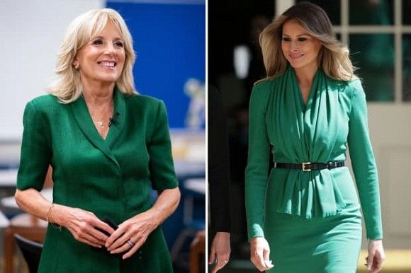 Tinh mắt soi gu thời trang tương đồng của Melania Trump và Jill Biden