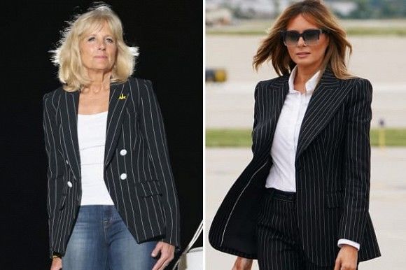 Tinh mắt soi gu thời trang tương đồng của Melania Trump và Jill Biden