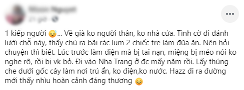 Thương cảm cụ ông méo miệng sống ngoài bãi rác, nhặt tre làm đũa ăn