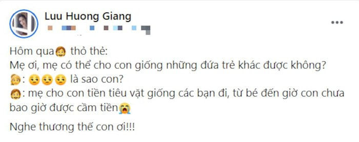 Con gái Lưu Hương Giang thỉnh cầu mẹ cho tiền tiêu vặt, sao Việt góp ý
