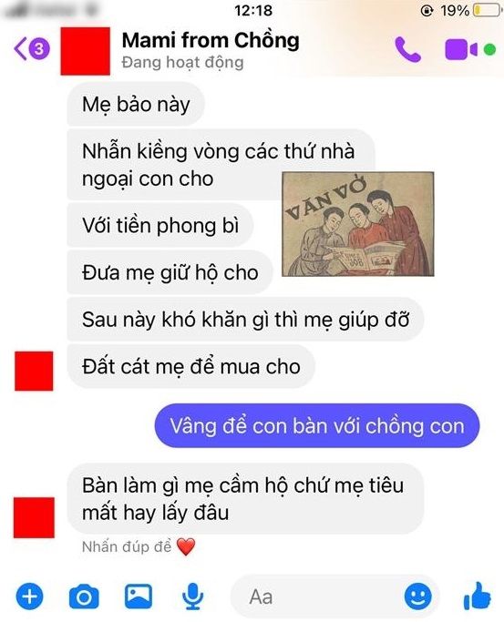 Sau cưới, vợ trẻ bức xúc vì mẹ chồng đòi cầm hộ tiền vàng của hồi môn