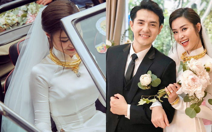 Mỹ nhân Việt đeo vàng trĩu cổ trong ngày cưới
