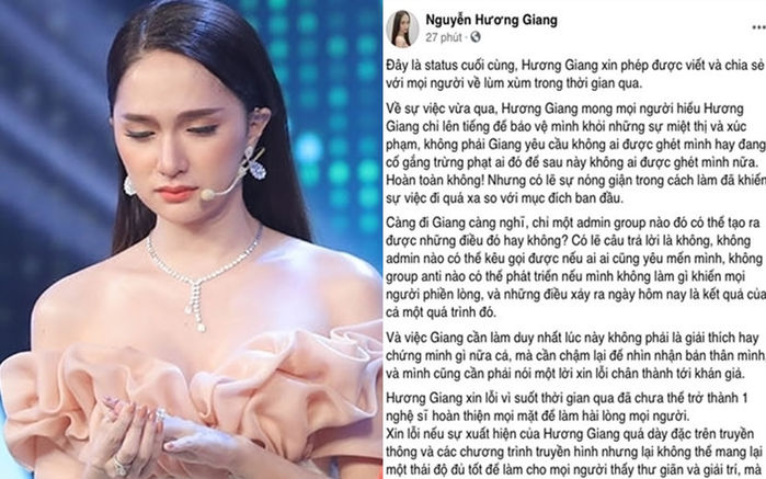 Hương Giang và những sao nữ Việt từng lên tiếng xin lỗi công chúng