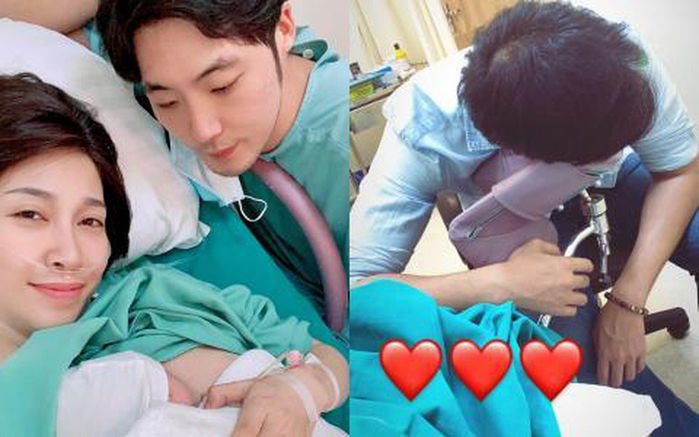 Những ông chồng Vbiz đưa vợ đi đẻ: Kim Lý không rời vợ nửa bước