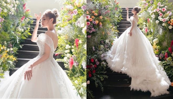 Sang chảnh như chị dâu Diệp Lâm Anh: Diện váy cưới hơn nửa tỷ đồng