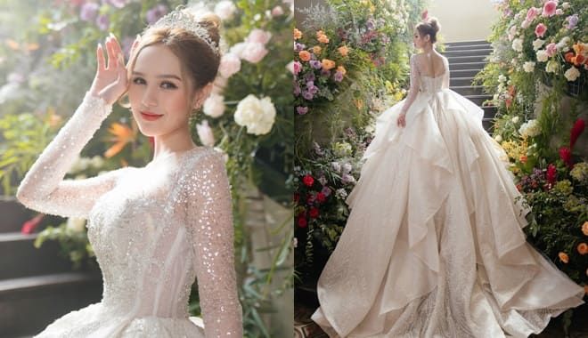 Sang chảnh như chị dâu Diệp Lâm Anh: Diện váy cưới hơn nửa tỷ đồng