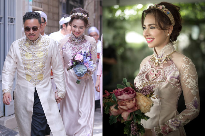 Primmy Trương là cô dâu mặc áo dài cưới màu hồng đẹp nhất