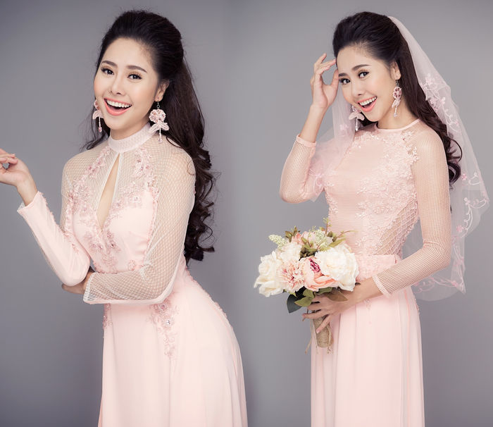 Primmy Trương là cô dâu mặc áo dài cưới màu hồng đẹp nhất
