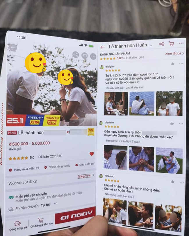 Rần rần tấm thiệp cưới như trang thương mại điện tử của cặp đôi 9X