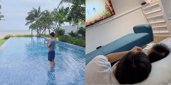 Tan chảy trước khoảnh khắc ấm áp của bố con nhà sao Việt