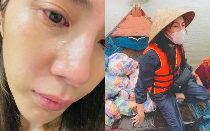 Thủy Tiên để lộ gương mặt đẫm lệ, thừa nhận: Buồn và nhớ nhà quá