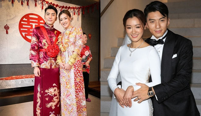 Vợ tài tử TVB Viên Vỹ Hào đeo trĩu vàng trong ngày cưới