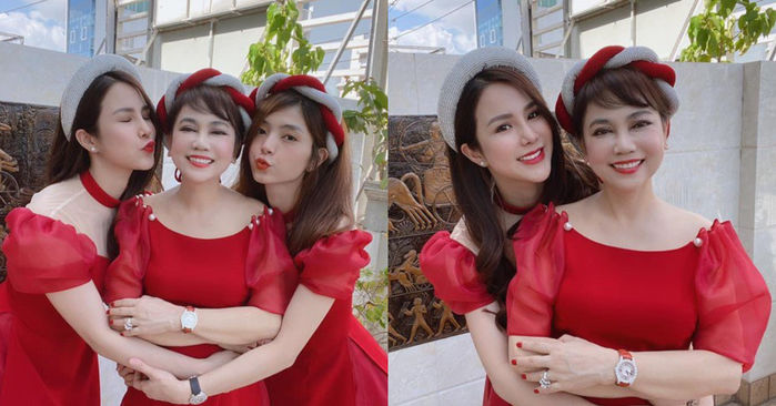 Mẹ chồng Diệp Lâm Anh trẻ đẹp khó tin, chụp cùng con dâu mà như chị em