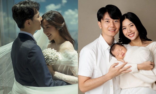 Á hậu Thúy Vân hạnh phúc khoe ảnh bên chồng con