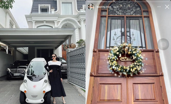 Bảo Thy khoe biệt thự trắng khi lên đèn Giáng sinh