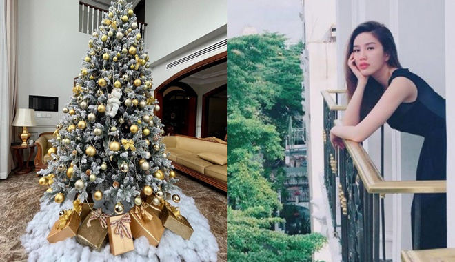 Bảo Thy khoe biệt thự trắng khi lên đèn Giáng sinh