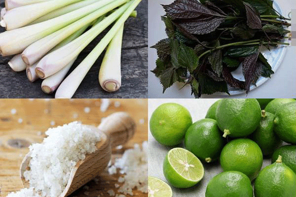 Cách xông hơi giúp trị mụn, da trắng hồng với chanh, sả, muối, tía tô