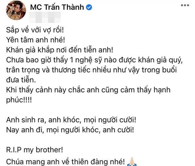 Dàn nghệ sĩ không thể nguôi ngoai sau tang lễ nghệ sĩ Chí Tài