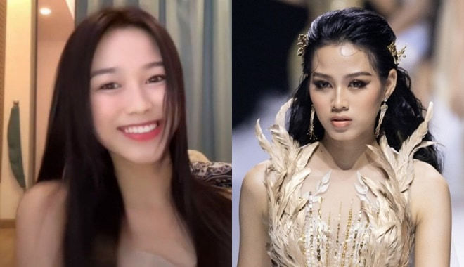 Hình ảnh hoa hậu Đỗ Thị Hà trước và sau trang điểm