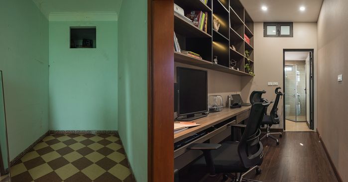 Vợ chồng trẻ F5 phòng ngủ 30m2 cũ kỹ thành không gian sống hiện đại